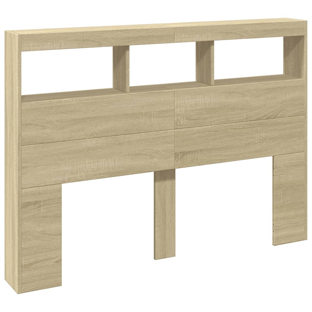 Sonoma Oak LED Headboard Cabinet 140x17x102 cm - Stylish Storage