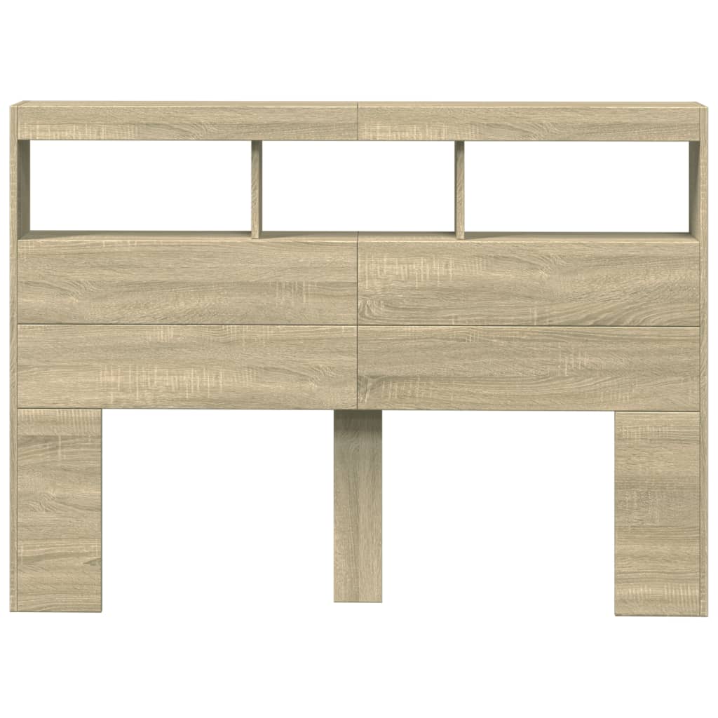 Sonoma Oak LED Headboard Cabinet 140x17x102 cm - Stylish Storage