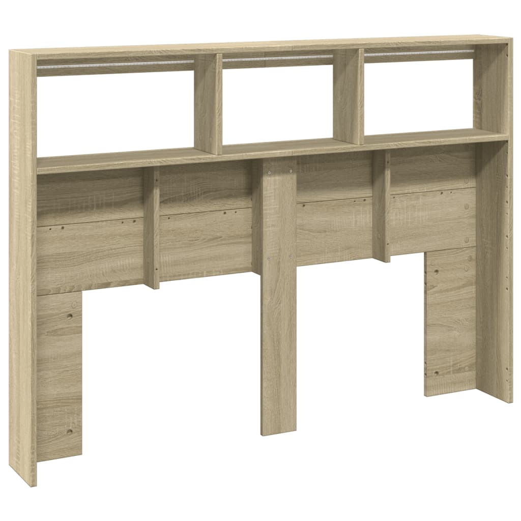 Sonoma Oak LED Headboard Cabinet 140x17x102 cm - Stylish Storage