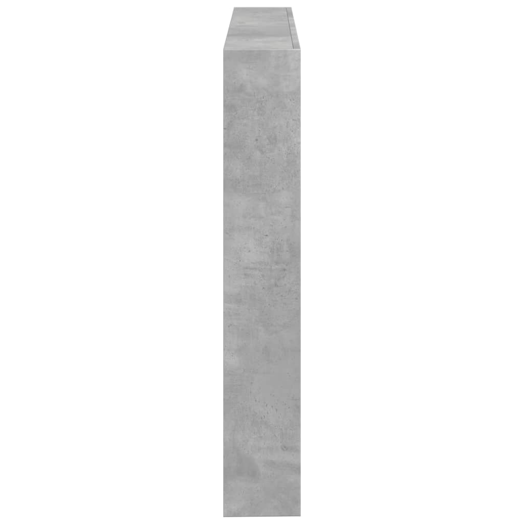 LED Concrete Grey Headboard Cabinet, 140x17x102 cm
