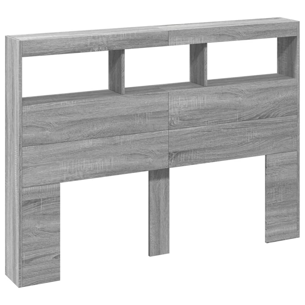 Grey Sonoma LED Headboard Cabinet - 140x17x102 cm