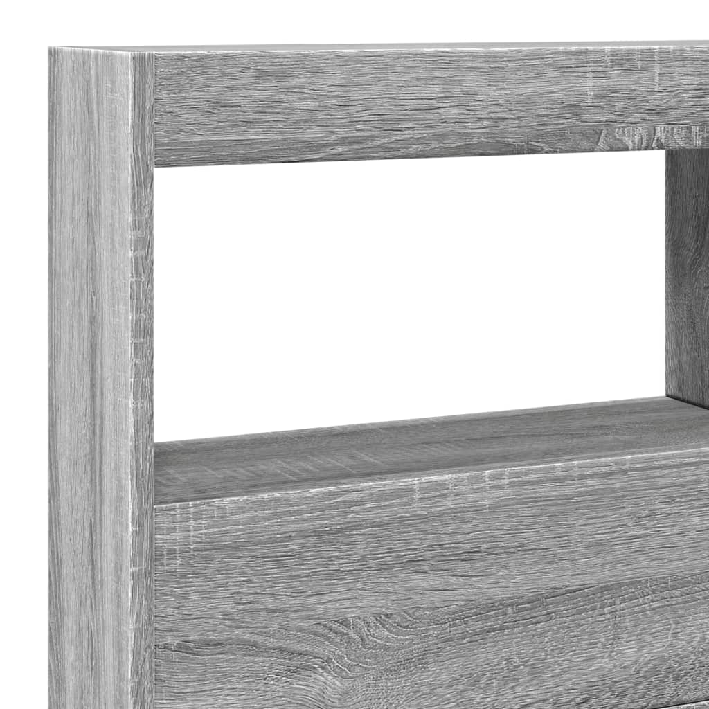 Grey Sonoma LED Headboard Cabinet - 140x17x102 cm