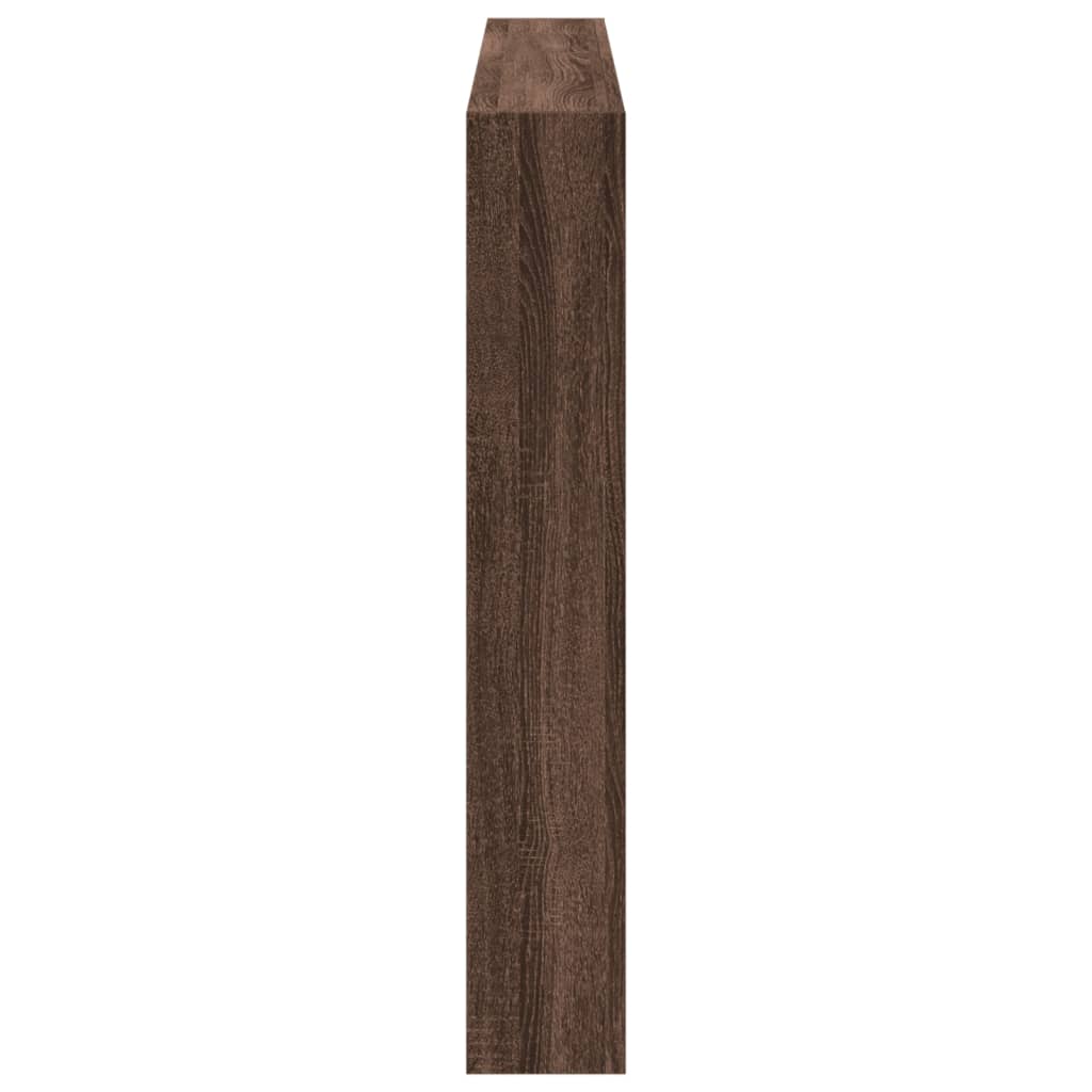 LED Headboard Cabinet - Brown Oak, 160x17x102 cm, Modern Elegance