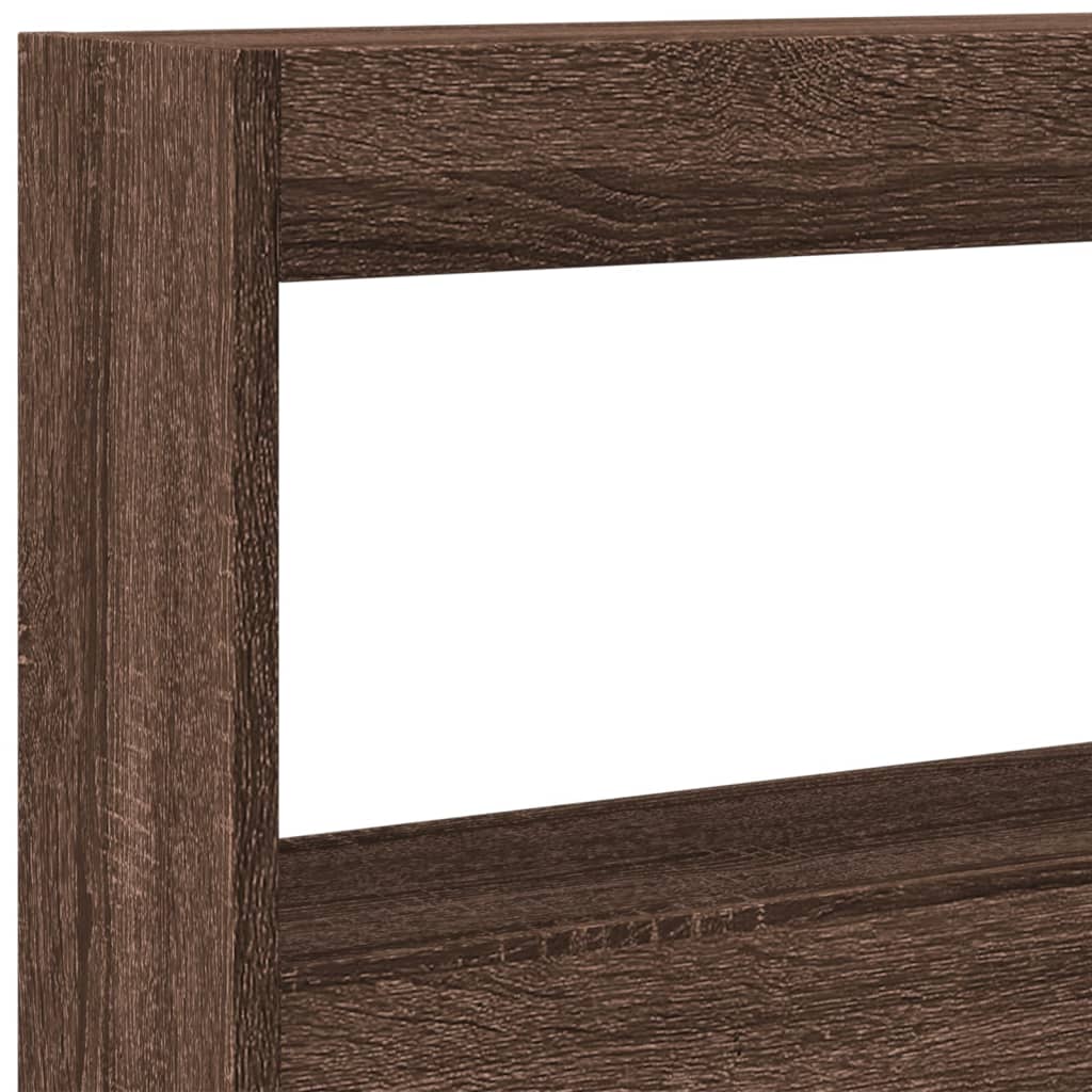 LED Headboard Cabinet - Brown Oak, 160x17x102 cm, Modern Elegance