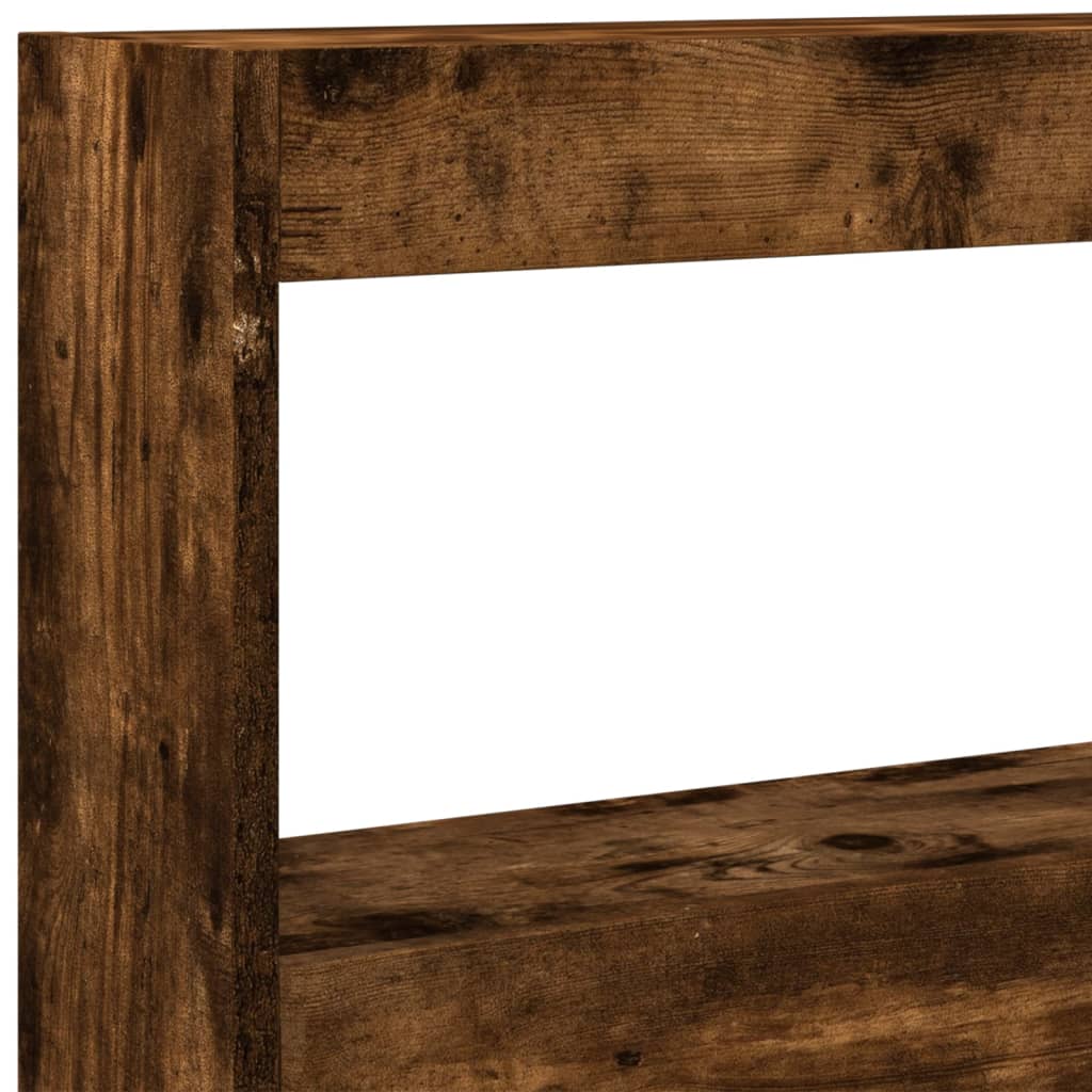LED Headboard Cabinet in Smoked Oak - 180x17x102 cm