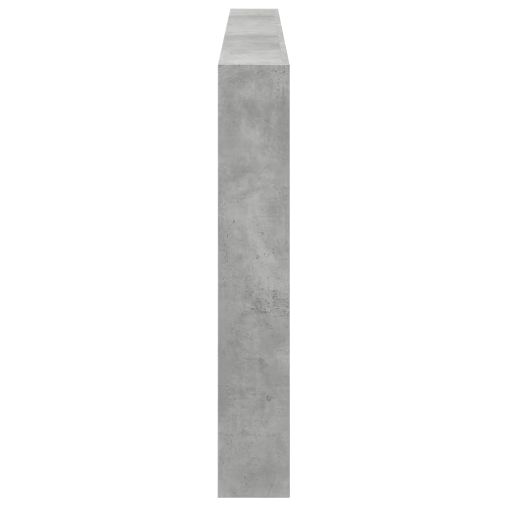 LED Headboard Cabinet - Concrete Grey, 220x17x102 cm