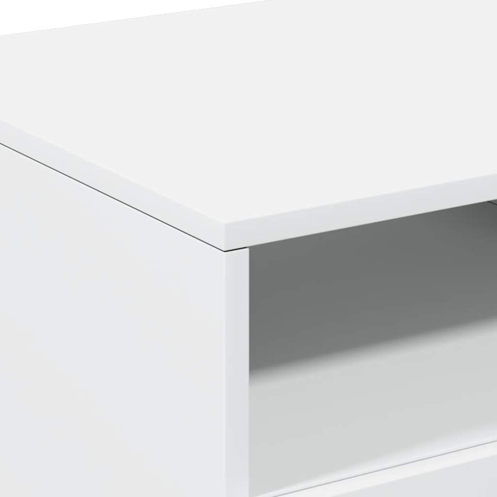 Coffee Table with LED Lights White 90x49x40 cm