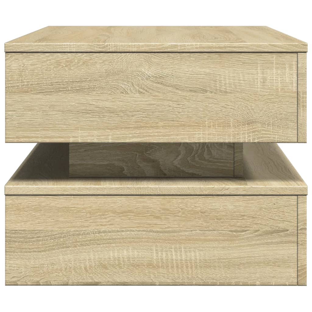 Coffee Table with LED Lights Sonoma Oak 90x50x40 cm