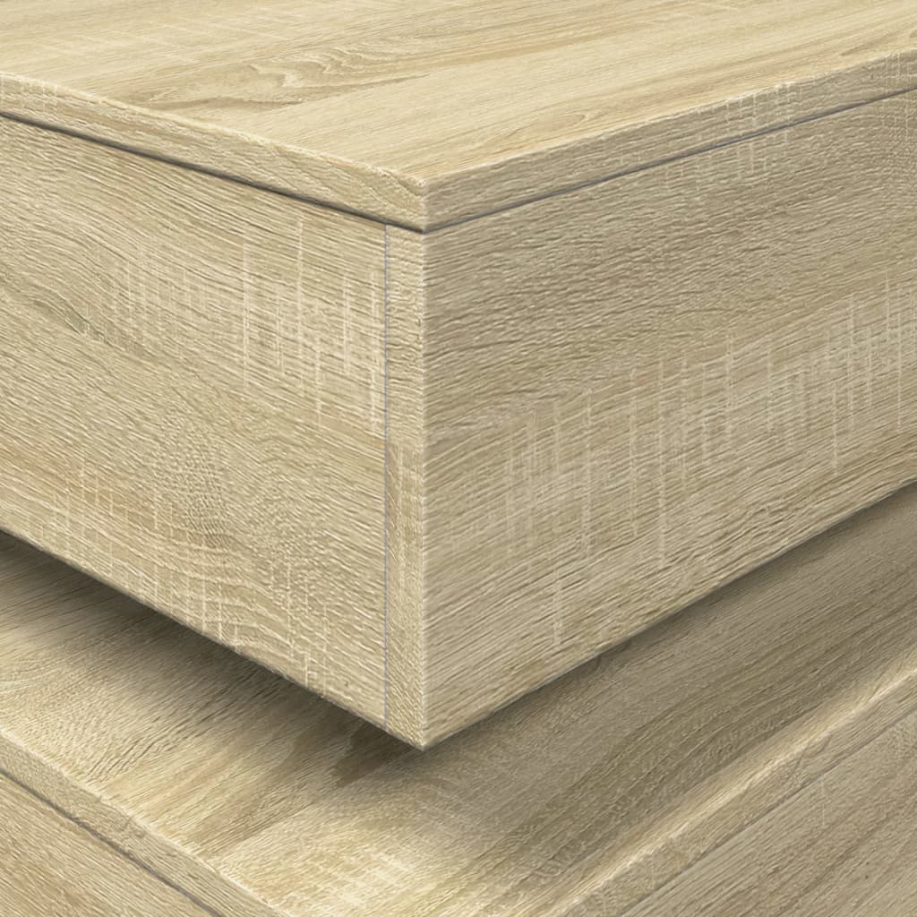 Coffee Table with LED Lights Sonoma Oak 90x50x40 cm