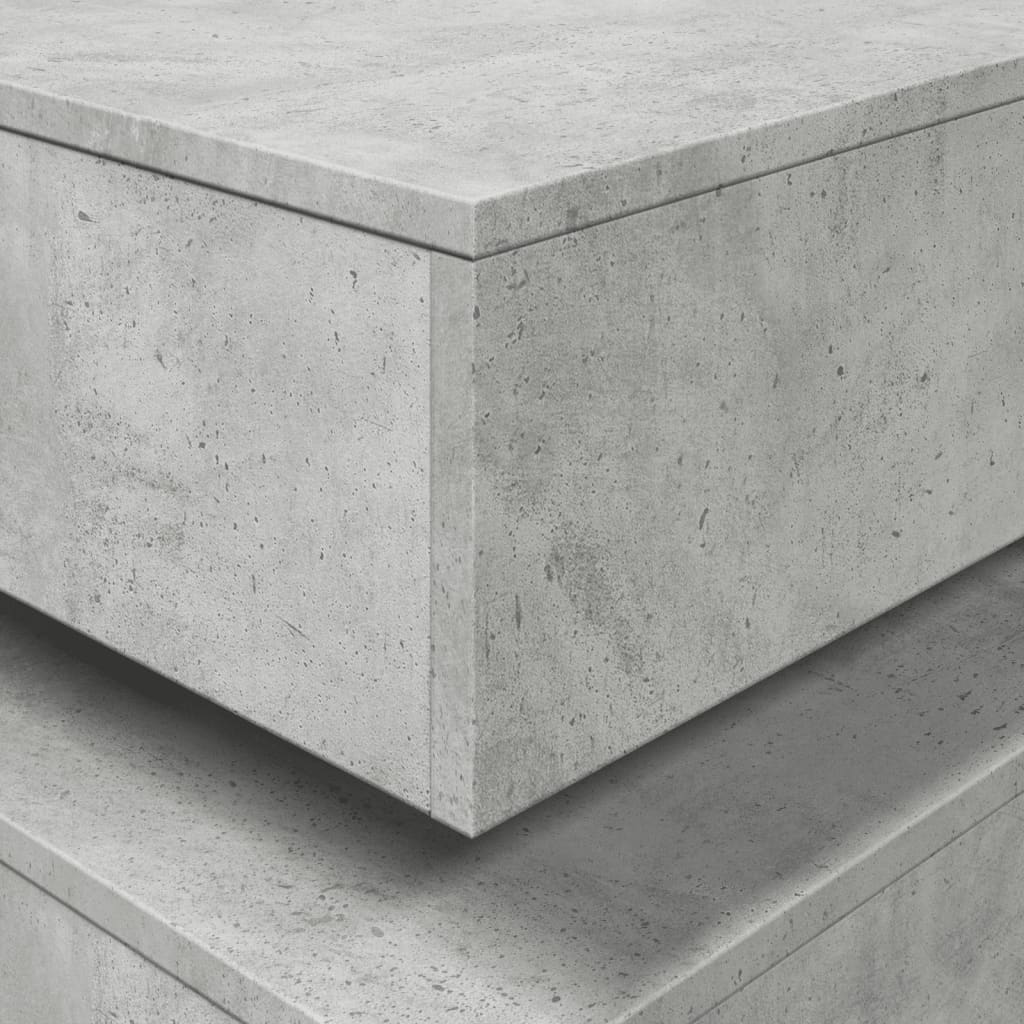 Coffee Table with LED Lights Concrete Grey 90x50x40 cm