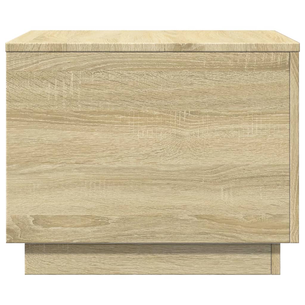 Coffee Table with LED Lights Sonoma Oak 50x50x40 cm
