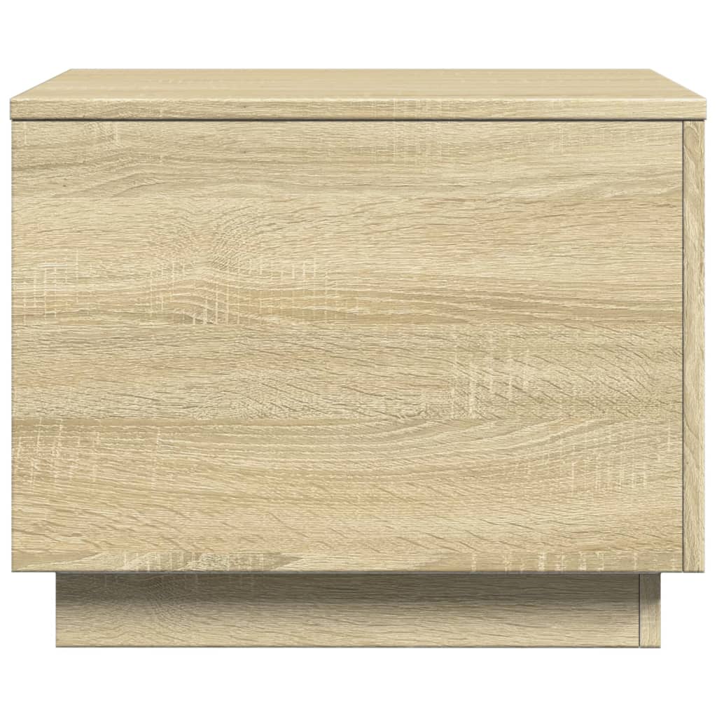 Coffee Table with LED Lights Sonoma Oak 50x50x40 cm