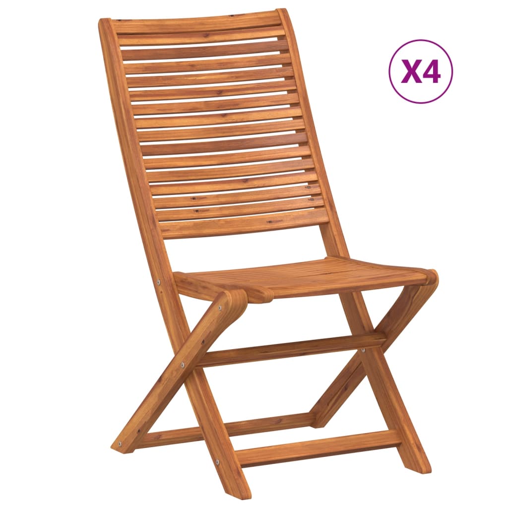 Folding Garden Chairs 4 pcs Solid Wood Acacia