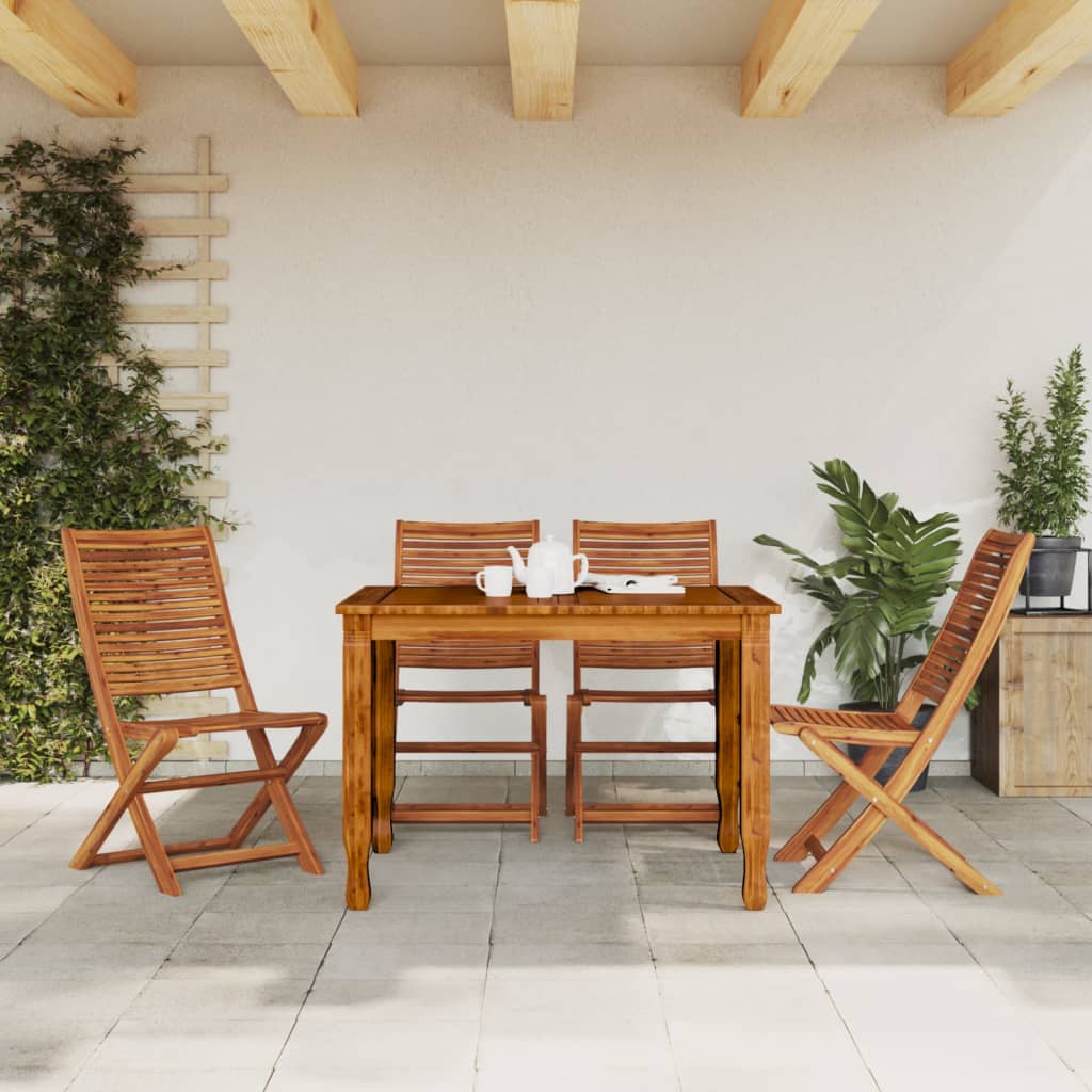 Folding Garden Chairs 4 pcs Solid Wood Acacia