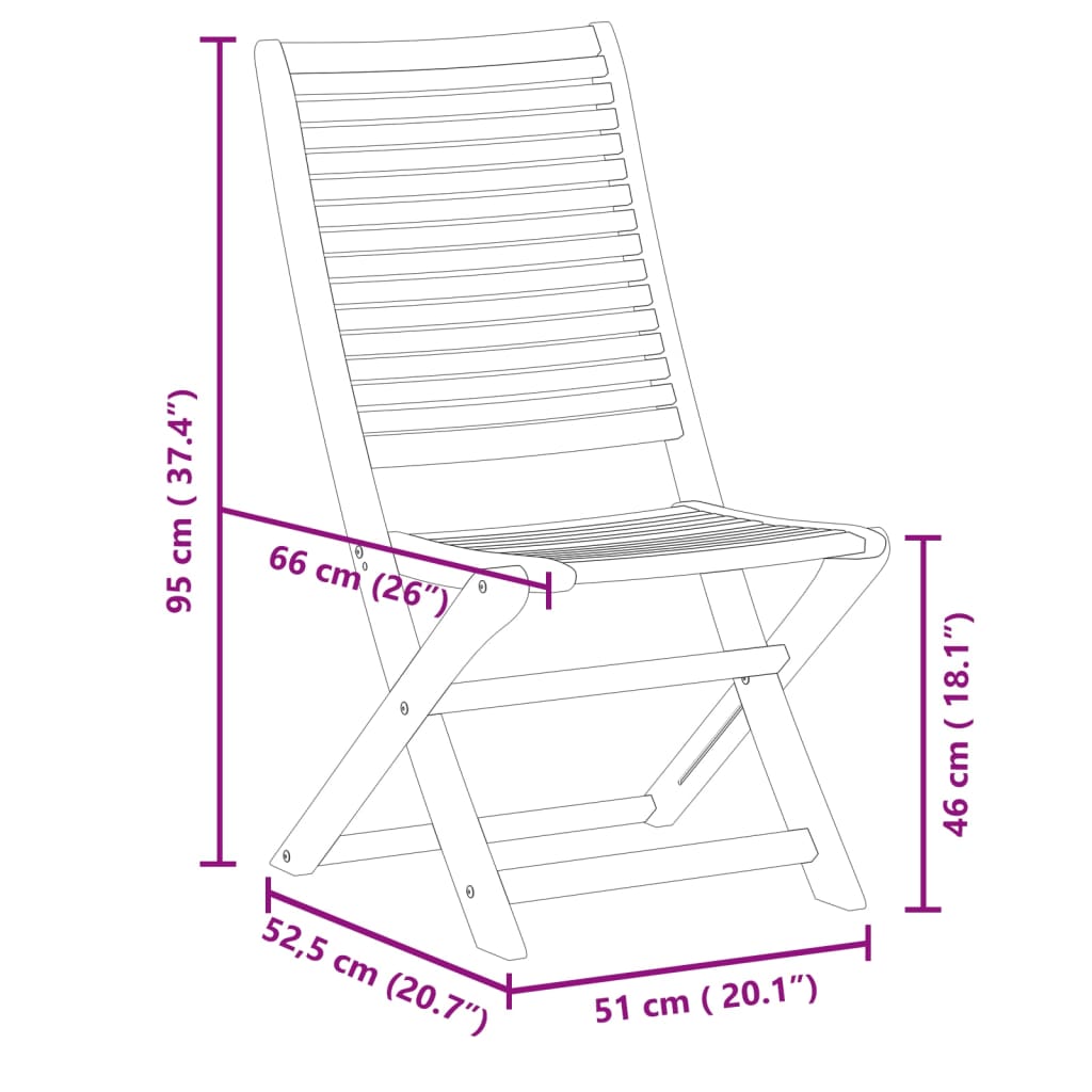 Folding Garden Chairs 4 pcs Solid Wood Acacia
