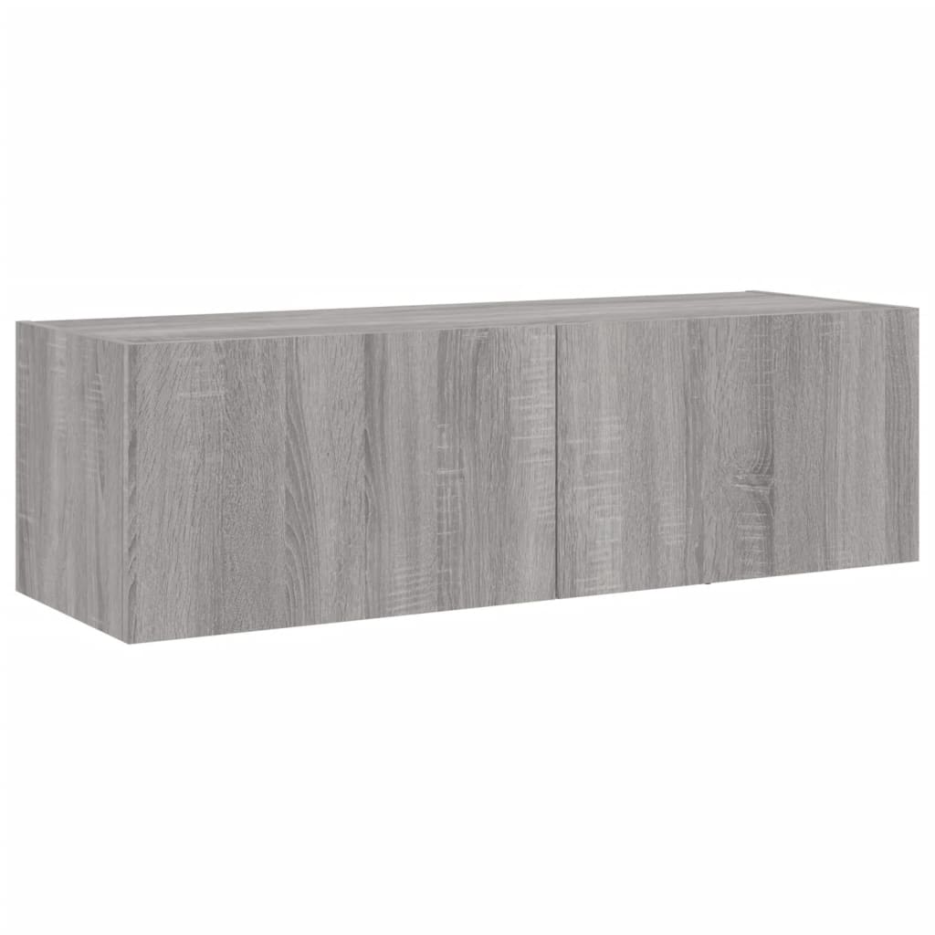 5 Piece TV Wall Cabinets with LED Lights Grey Sonoma