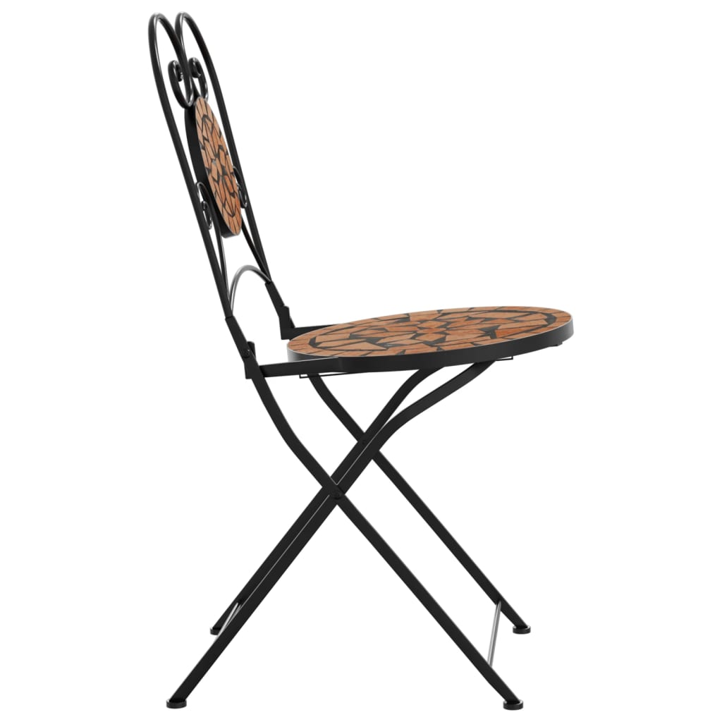 Foldable Bistro Chairs 2pcs, Terracotta Ceramic - Stylish & Practical