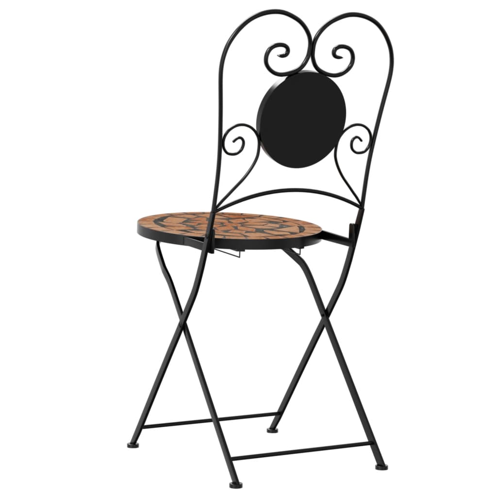 Foldable Bistro Chairs 2pcs, Terracotta Ceramic - Stylish & Practical