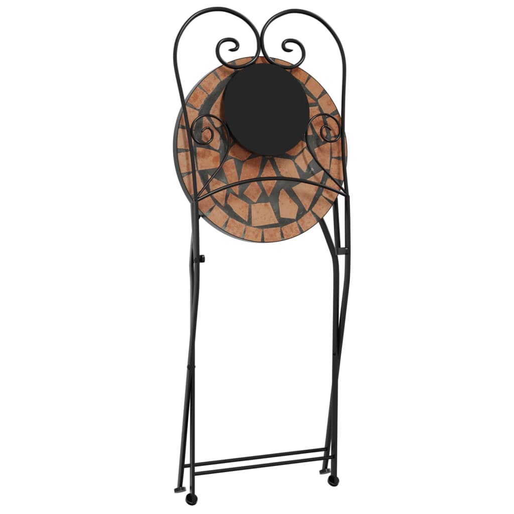 Foldable Bistro Chairs 2pcs, Terracotta Ceramic - Stylish & Practical