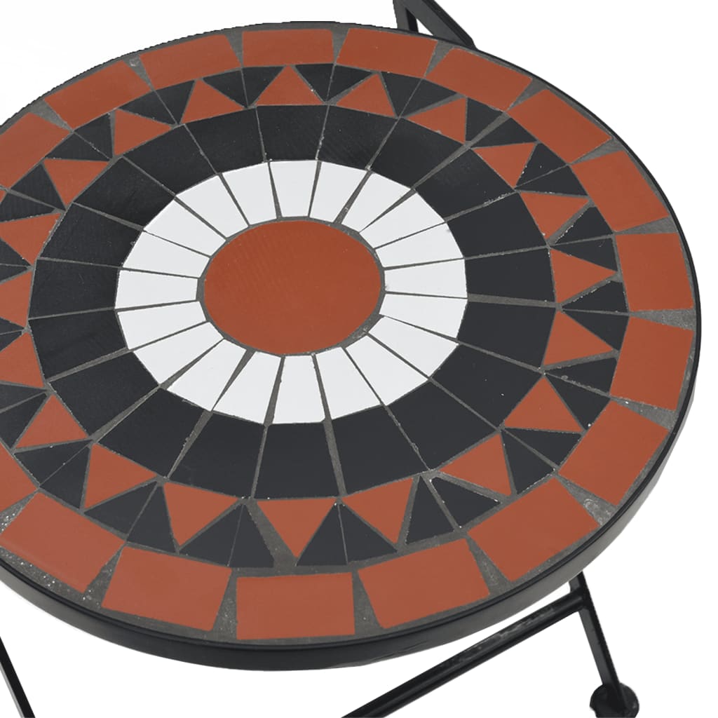 Foldable Bistro Chairs, 2-Piece Set - Terracotta & White Ceramic