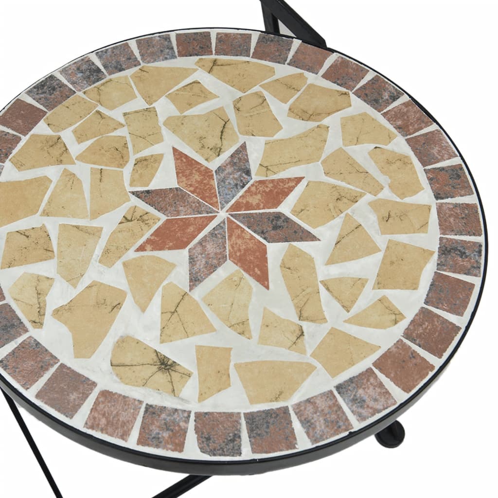 Foldable Bistro Chairs Set, 2 pcs, Terracotta & White Ceramic
