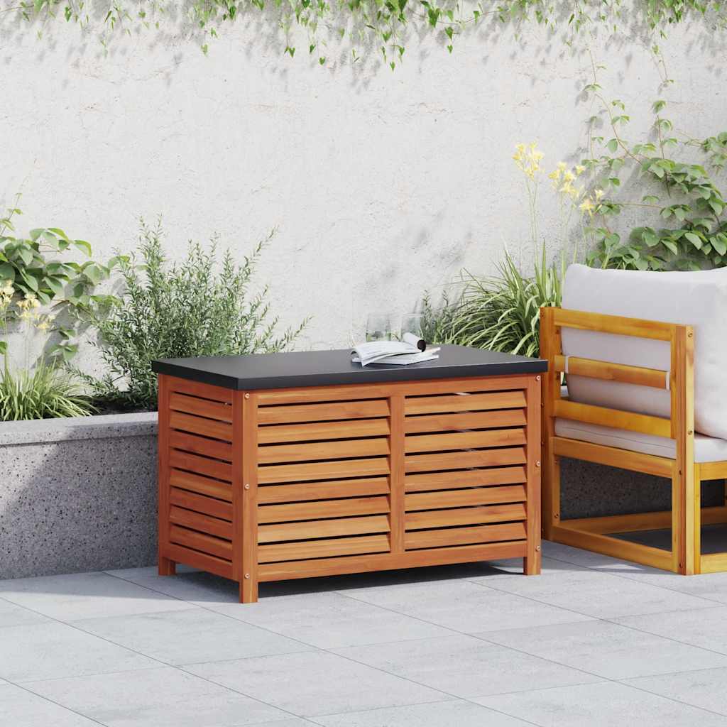 Solid Wood Eucalyptus Garden Storage Box 90x48x55 cm