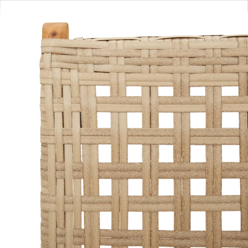 Beige Acacia Wood & Poly Rattan Garden Chairs Set of 2