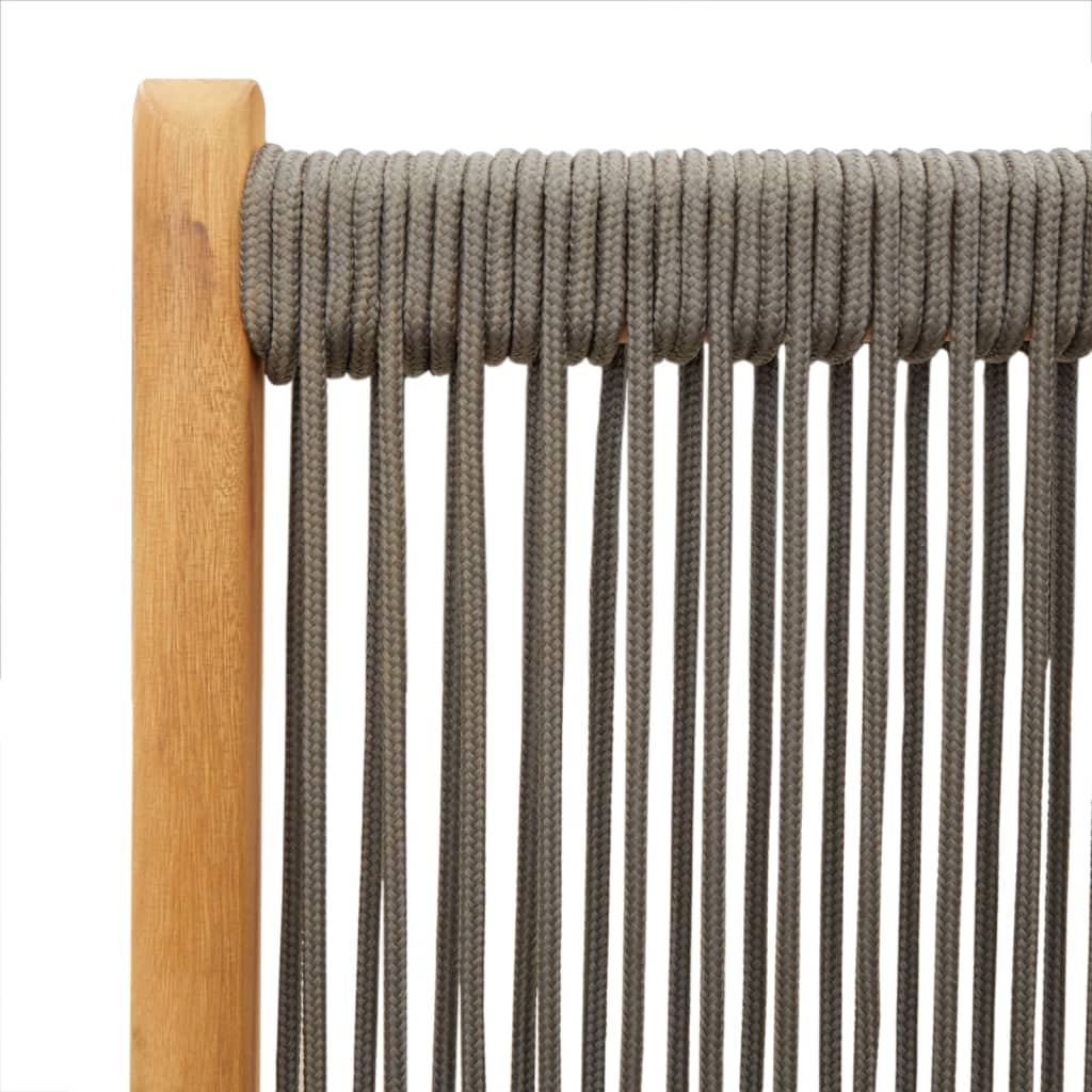 Stylish Grey Garden Chairs Set of 2 - Solid Acacia Wood & PP