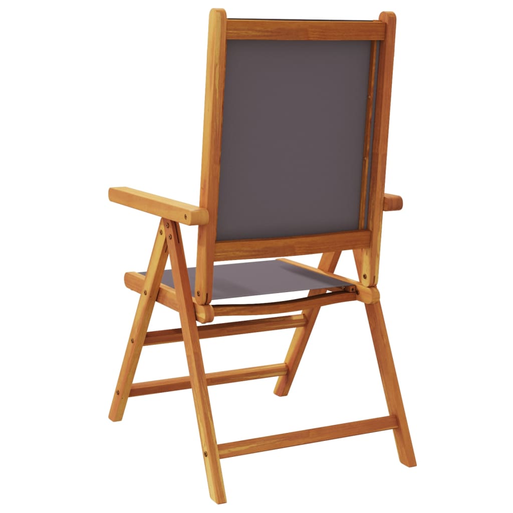 Anthracite Solid Wood & Fabric Garden Chairs, Set of 2