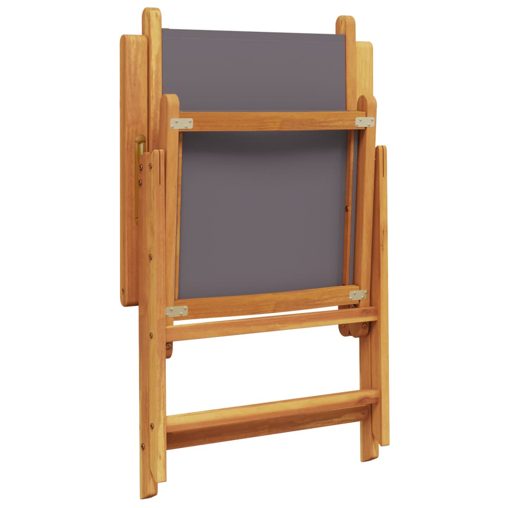 Anthracite Solid Wood & Fabric Garden Chairs, Set of 2