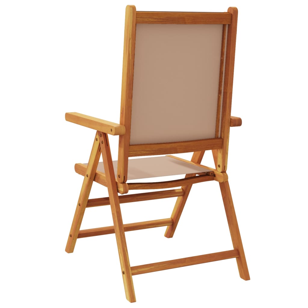 Taupe Acacia Wood Garden Chairs Set of 2 with Fabric Cushions