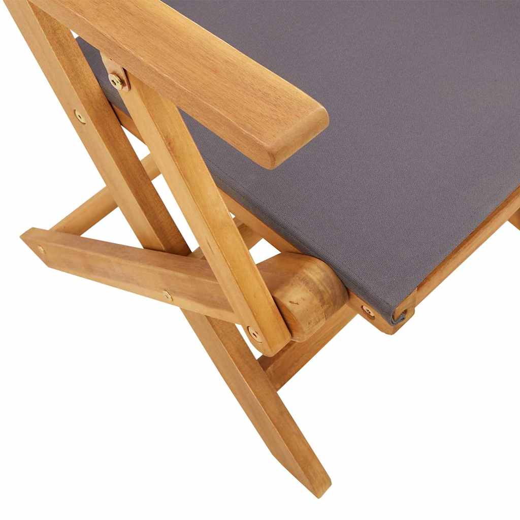 Anthracite Solid Wood Acacia 2-Piece Garden Chair Set