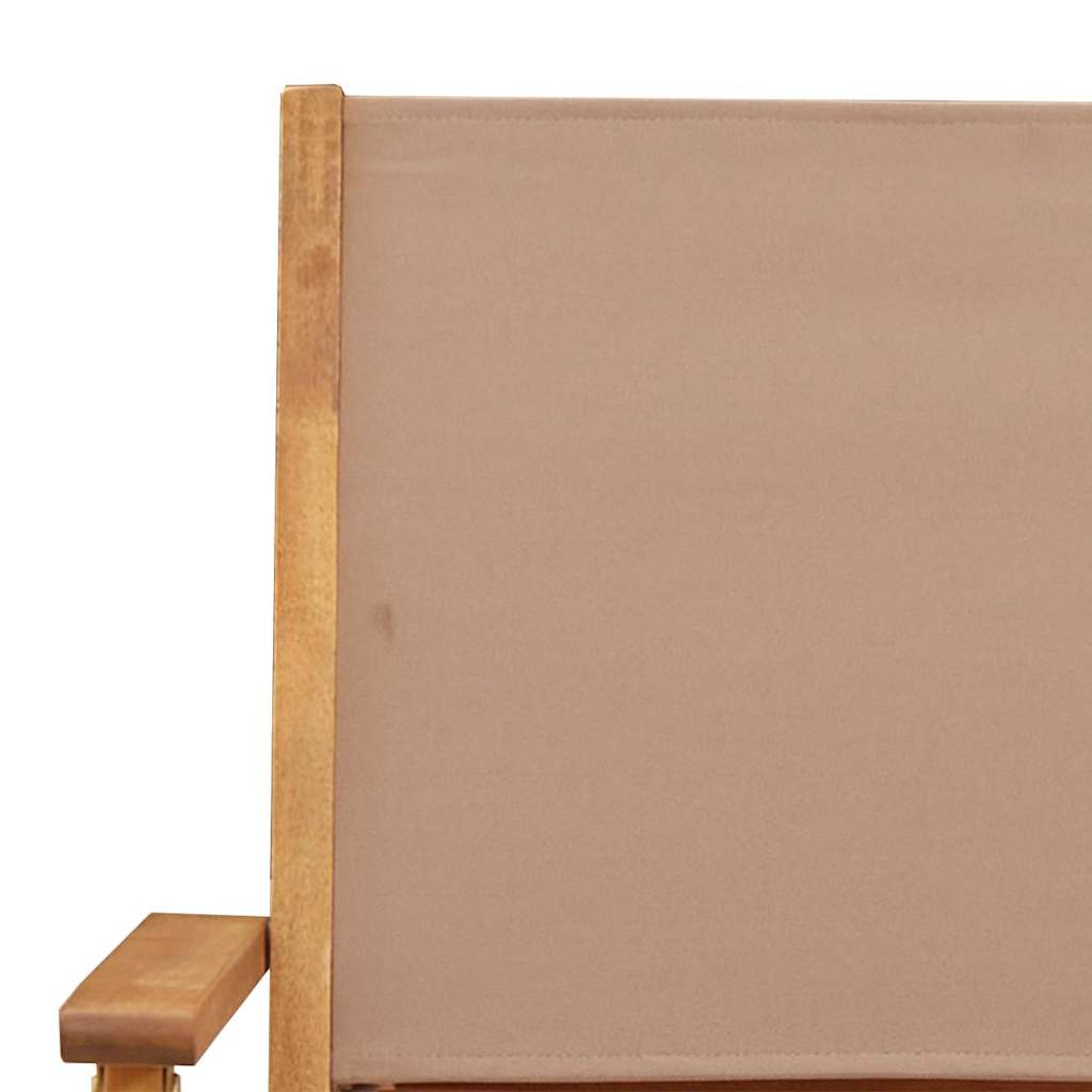 Taupe Acacia Wood & Fabric Garden Chairs, Set of 2