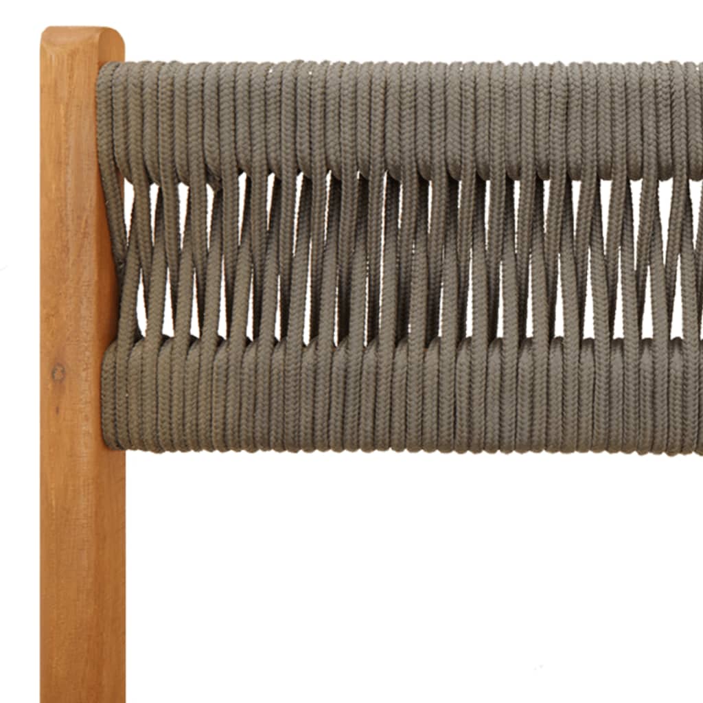 2-Piece Grey Bistro Chairs - Acacia Wood & Rope Design