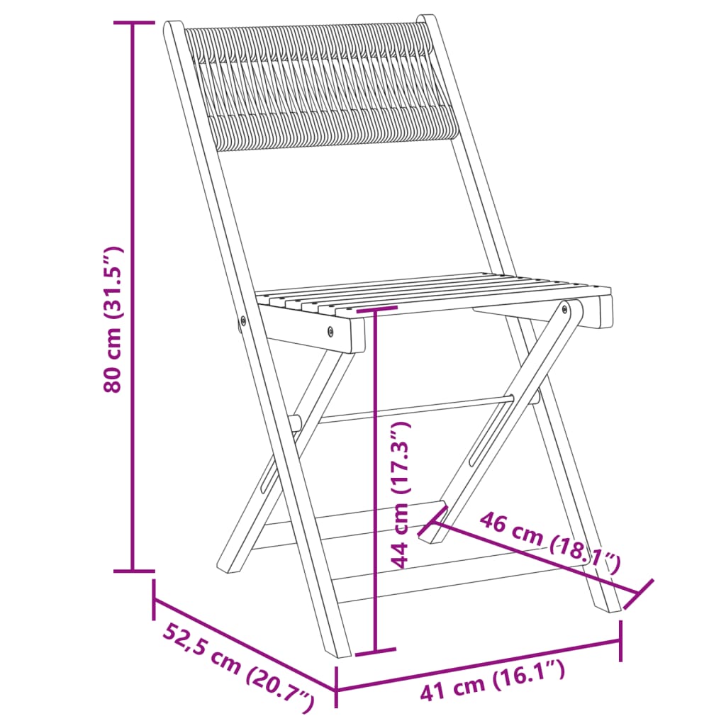 2-Piece Grey Bistro Chairs - Acacia Wood & Rope Design