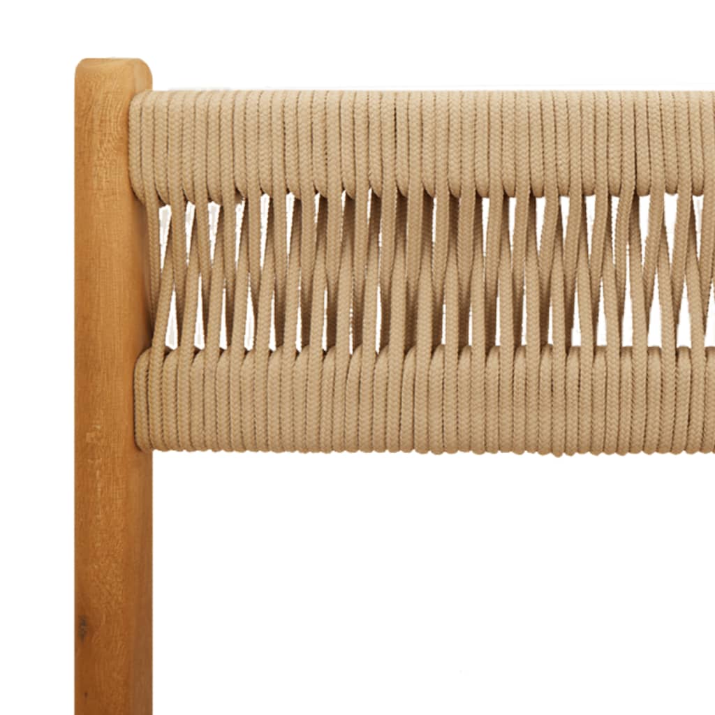 Beige Bistro Chairs 2 PCS - Acacia Wood & Rope Design