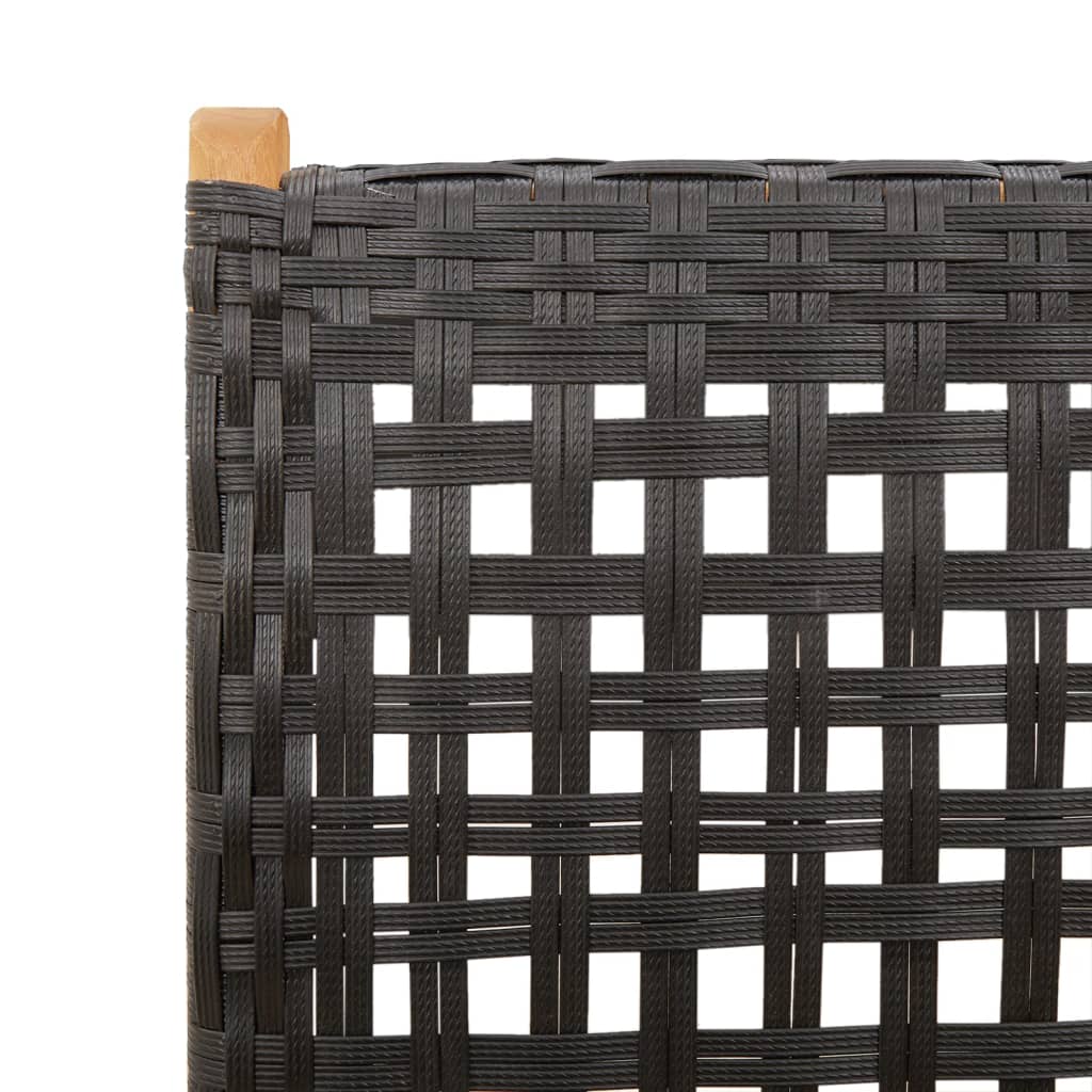 Black Acacia & Rattan Garden Chairs, 2 Pcs - Solid Wood Design