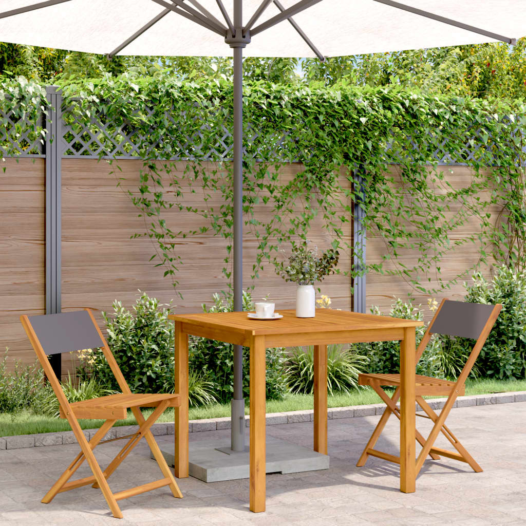 Anthracite Acacia Wood Bistro Chairs Set of 2 - Stylish & Durable