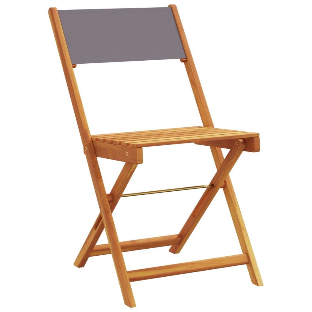 Anthracite Acacia Wood Bistro Chairs Set of 2 - Stylish & Durable
