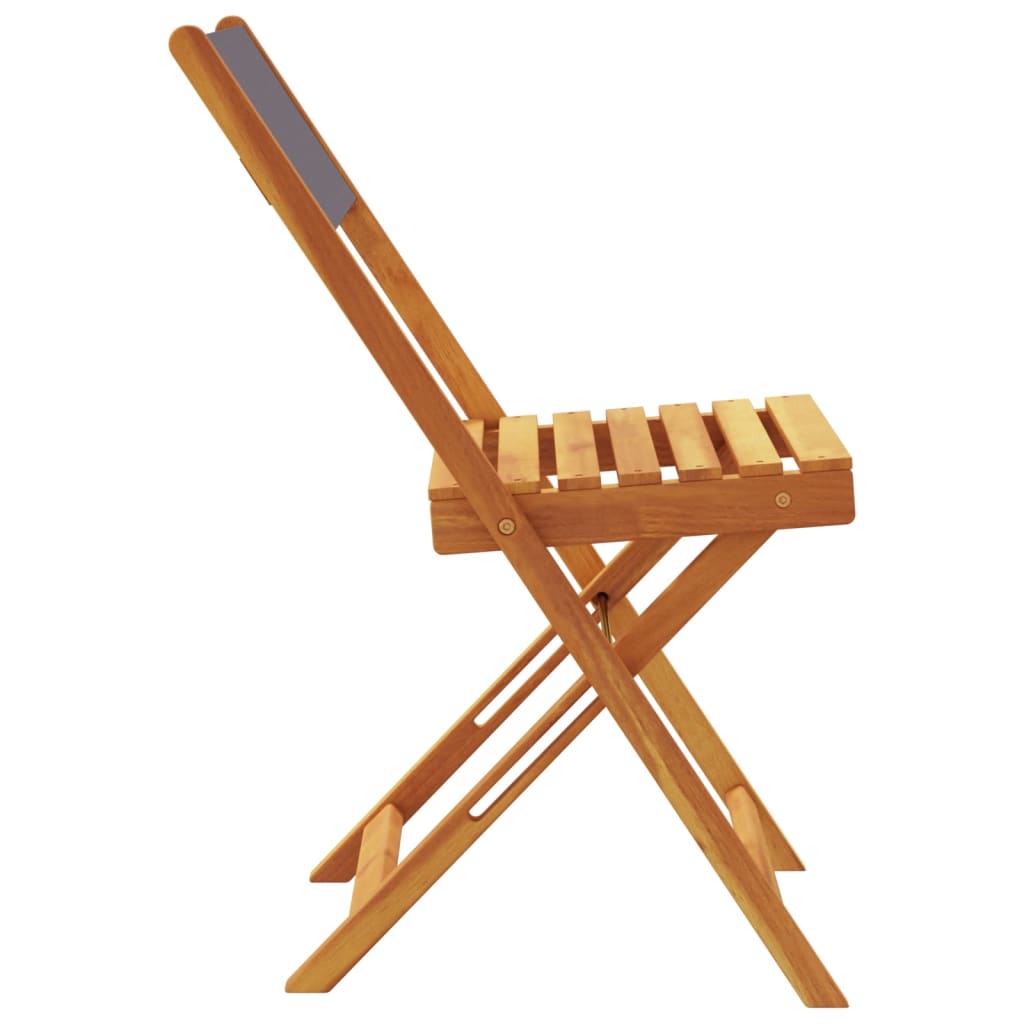 Anthracite Acacia Wood Bistro Chairs Set of 2 - Stylish & Durable