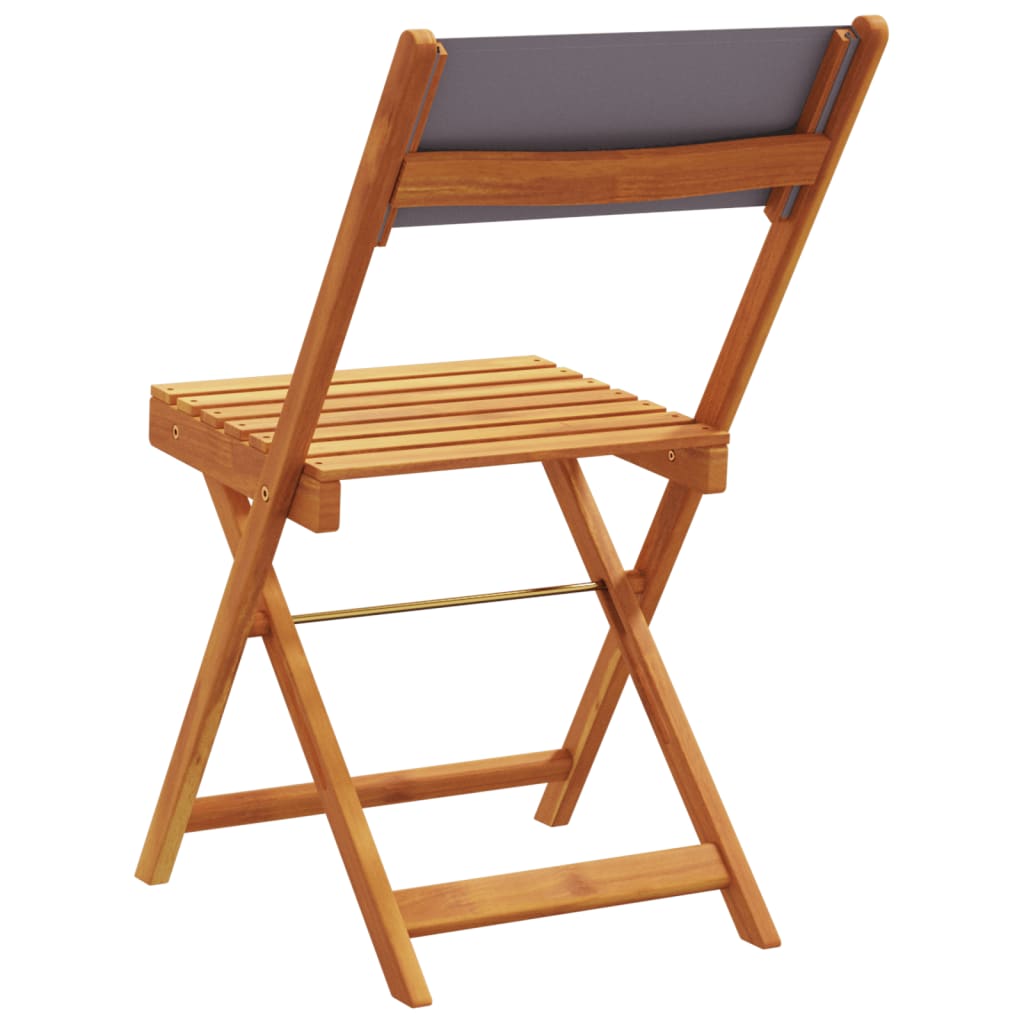 Anthracite Acacia Wood Bistro Chairs Set of 2 - Stylish & Durable