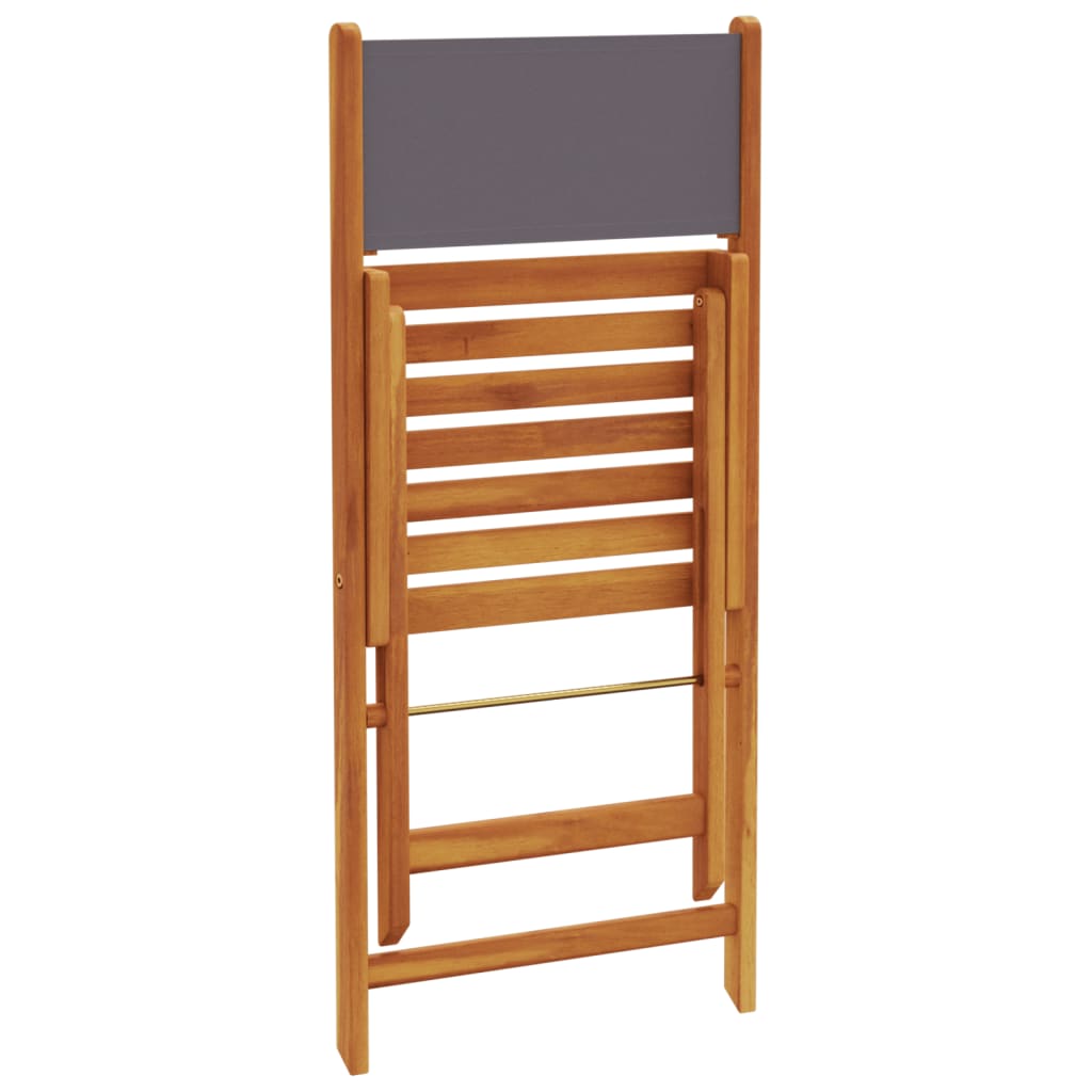 Anthracite Acacia Wood Bistro Chairs Set of 2 - Stylish & Durable