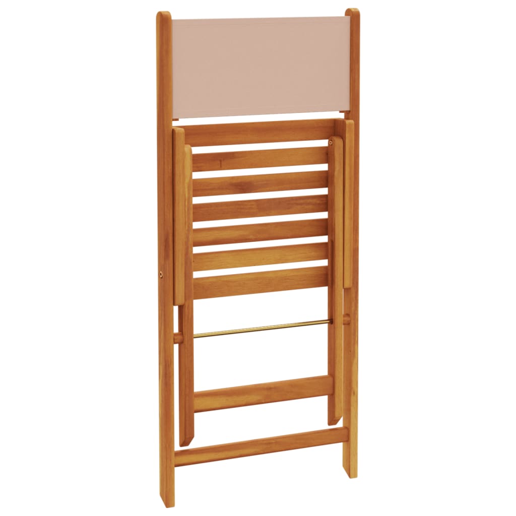 Taupe Bistro Chairs Set of 2 - Solid Acacia Wood & Fabric