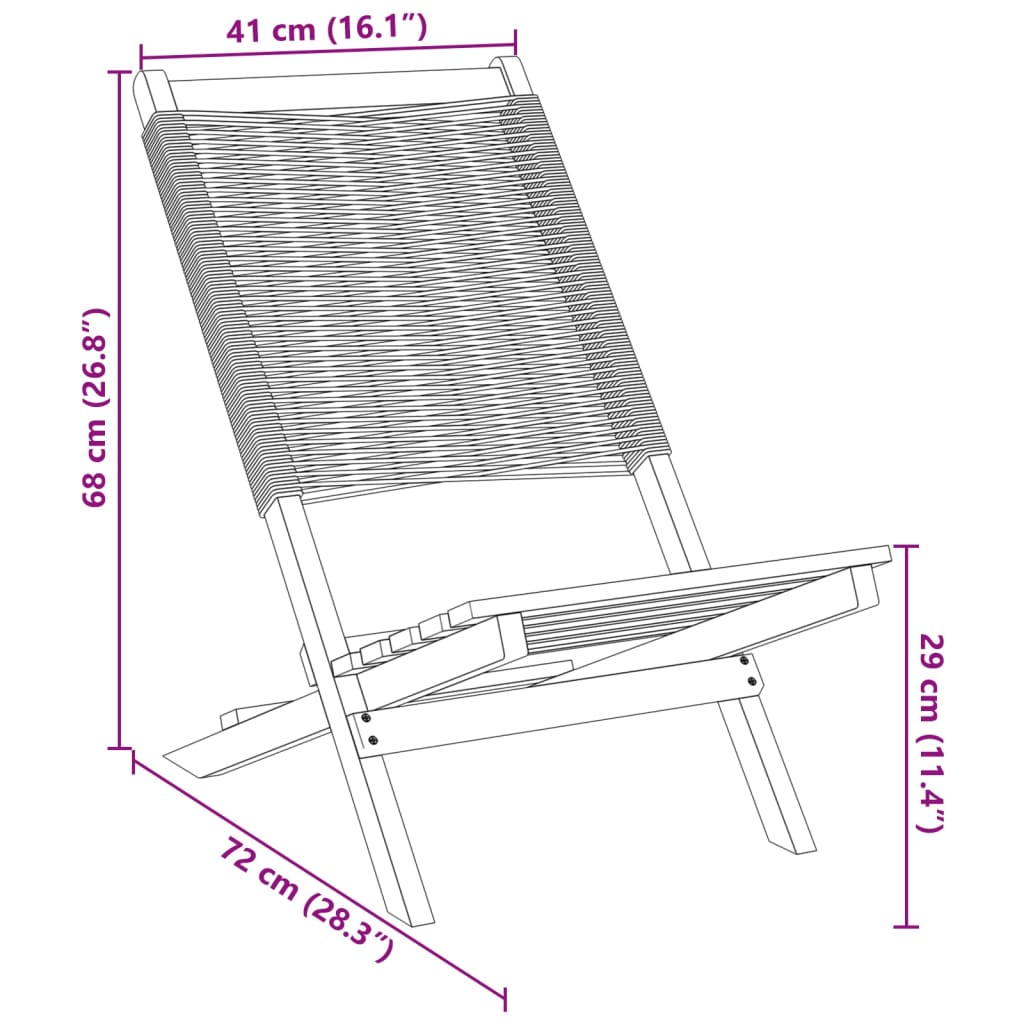 Black Garden Chairs 2 pcs - Solid Acacia Wood & Polypropylene