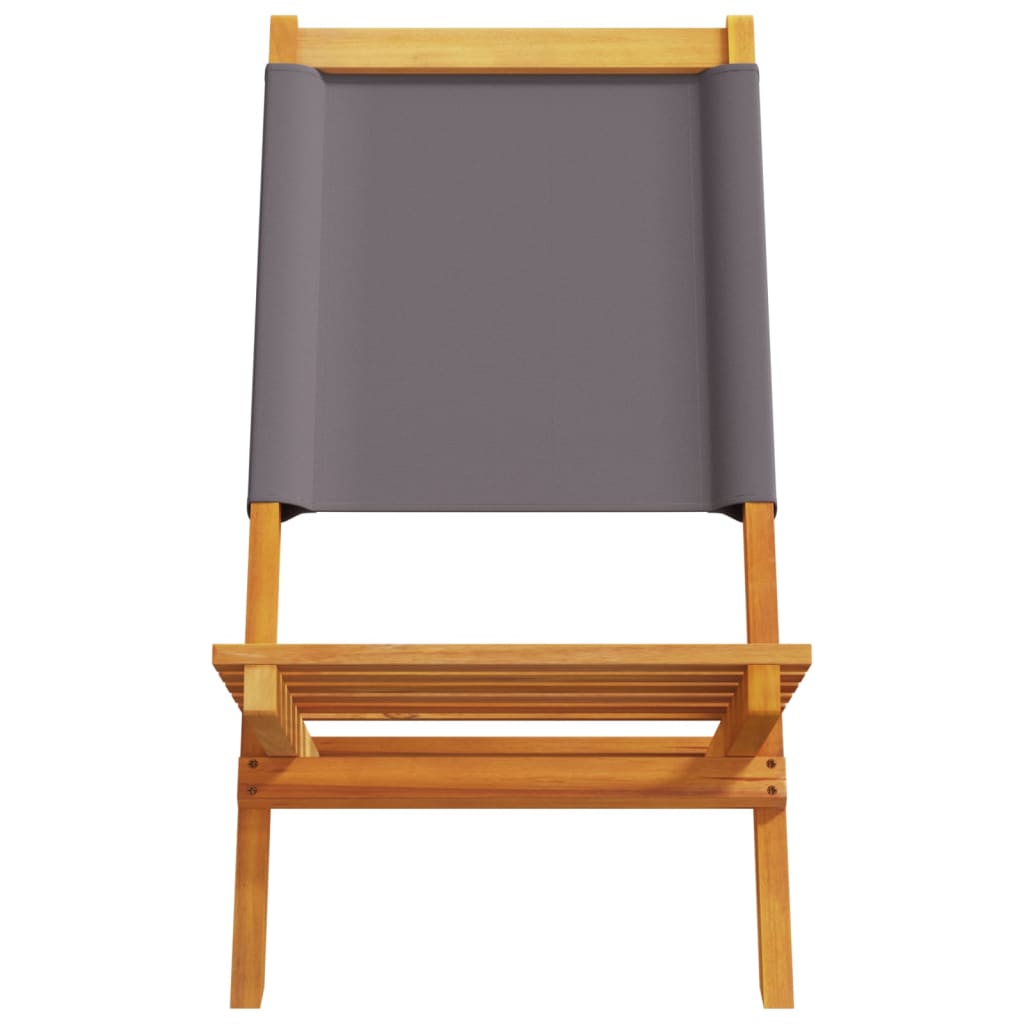 Anthracite Acacia Wood & Fabric Garden Chairs Set, 2 pcs