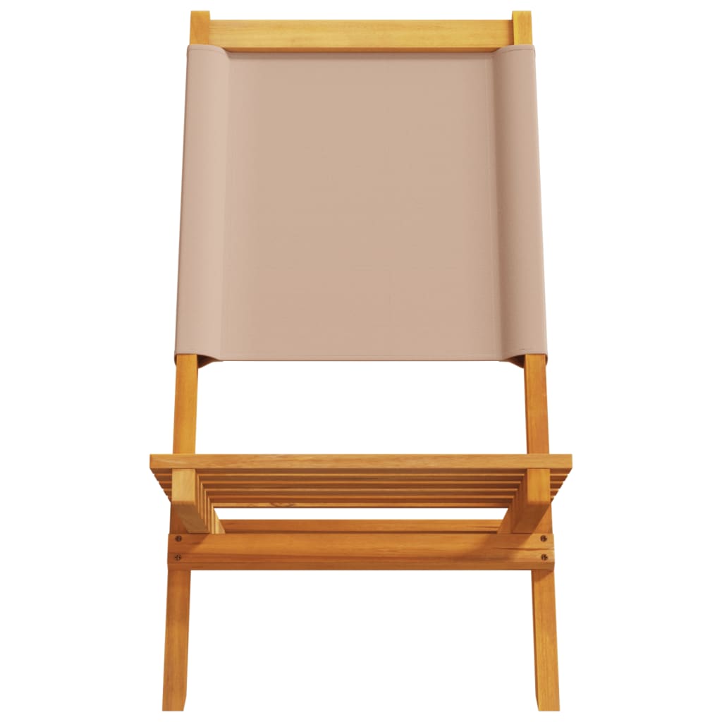 Taupe Acacia Wood Garden Chairs (2 pcs) with Fabric Seats