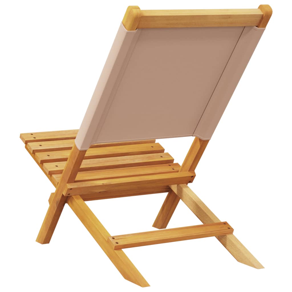 Taupe Acacia Wood Garden Chairs (2 pcs) with Fabric Seats