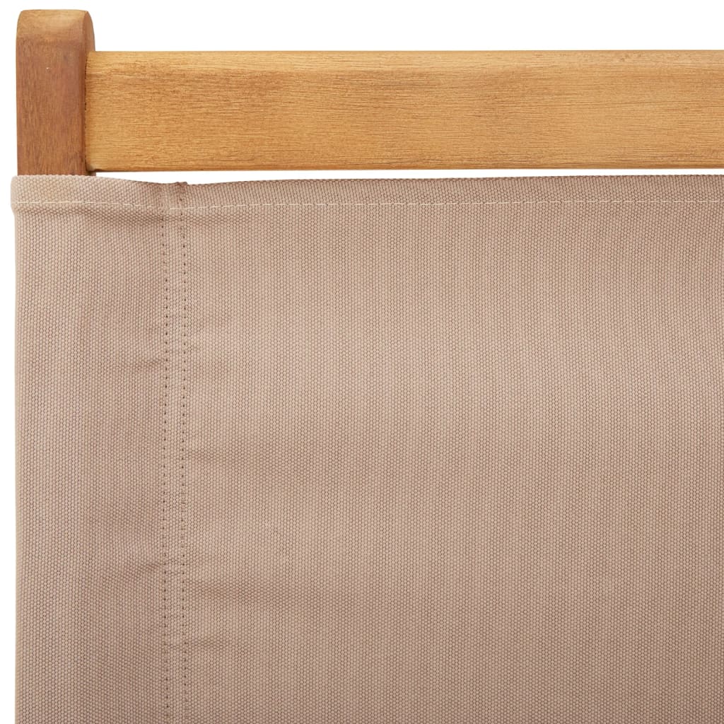 Taupe Acacia Wood Garden Chairs (2 pcs) with Fabric Seats