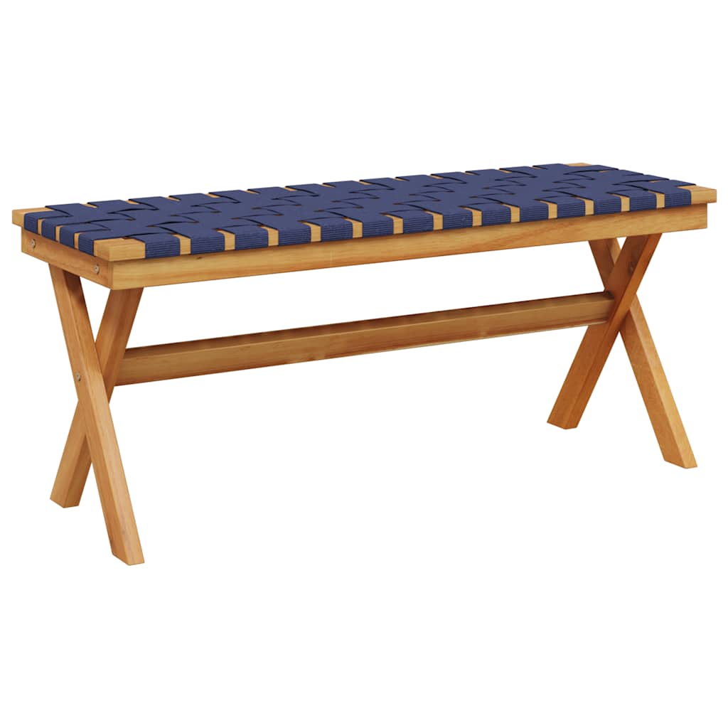 Dark Blue Acacia Wood & Fabric Garden Bench - Stylish & Durable