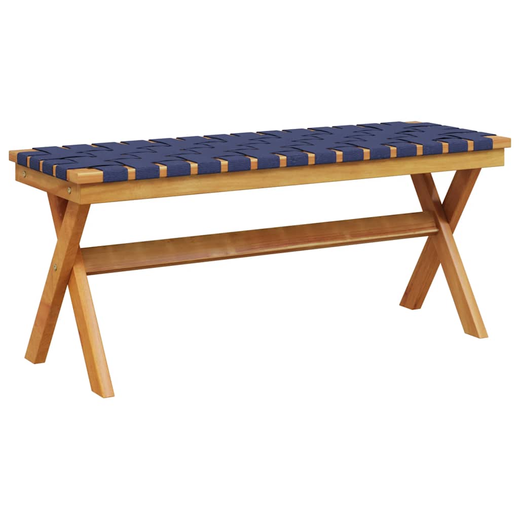 Dark Blue Acacia Wood & Fabric Garden Bench - Stylish & Durable